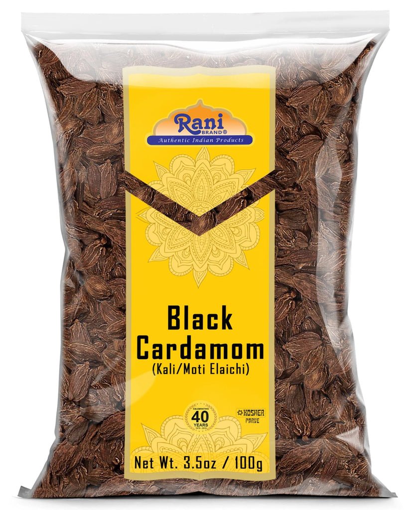 Rani Black Cardamom Pods (Kali Elachi) Whole Indian Spice 3.5oz (100g) ~ All Natural | Vegan | Gluten Friendly | NON-GMO | Kosher | Indian Origin | Smokey, Tsaoko, Cao Guo, Bach...