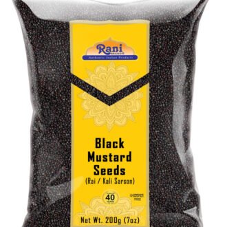 Rani Black Mustard Seeds Whole Spice (Kali Rai) 7oz (200g) ~ All Natural | Gluten Friendly | NON-GMO | Kosher | Vegan