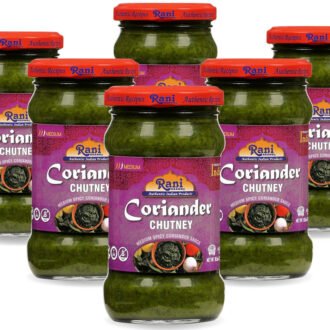 Rani Coriander Chutney 10.5oz (300g) Glass Jar, Ready to Eat, Pack of 5+1 FREE ~ Vegan | Gluten Free | NON-GMO | Kosher | No Colors | Indian Origin