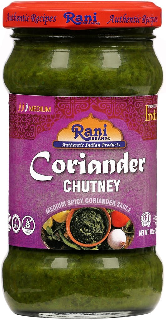 Rani Coriander Chutney 10.5oz (300g) Glass Jar, Ready to Eat ~ Vegan | Gluten Free | NON-GMO | Kosher | No Colors | Indian Origin