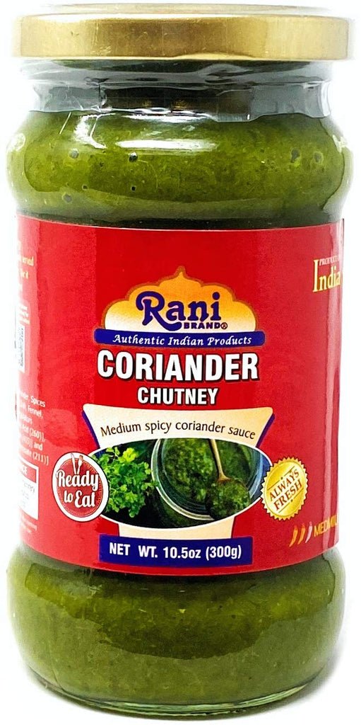 Rani Coriander Chutney 10.5oz (300g) Glass Jar, Ready to Eat ~ Vegan | Gluten Free | NON-GMO | No Colors | Indian Origin