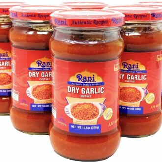 Rani Garlic Chutney 10.5oz (300g) Glass Jar, Ready to Eat, Pack of 5+1 FREE ~ All Natural | No Preservatives | Vegan | Gluten Free | NON-GMO