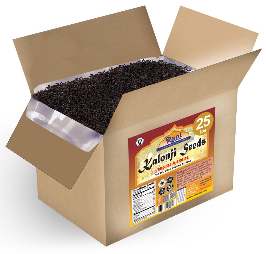 Rani Kalonji Seeds Whole (Black Seed, Nigella Sativa, Black Cumin) Spice 400 Ounce (25lbs) 11.36kg ~ Bulk Box, Gluten Friendly | NON-GMO | Vegan