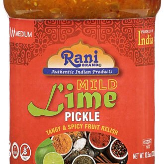 Rani Lime Pickle Mild (Achar, Spicy Indian Relish) 10.5oz (300g) ~ Glass Jar, All Natural | Vegan | Gluten Friendly | NON-GMO | Kosher | No Colors