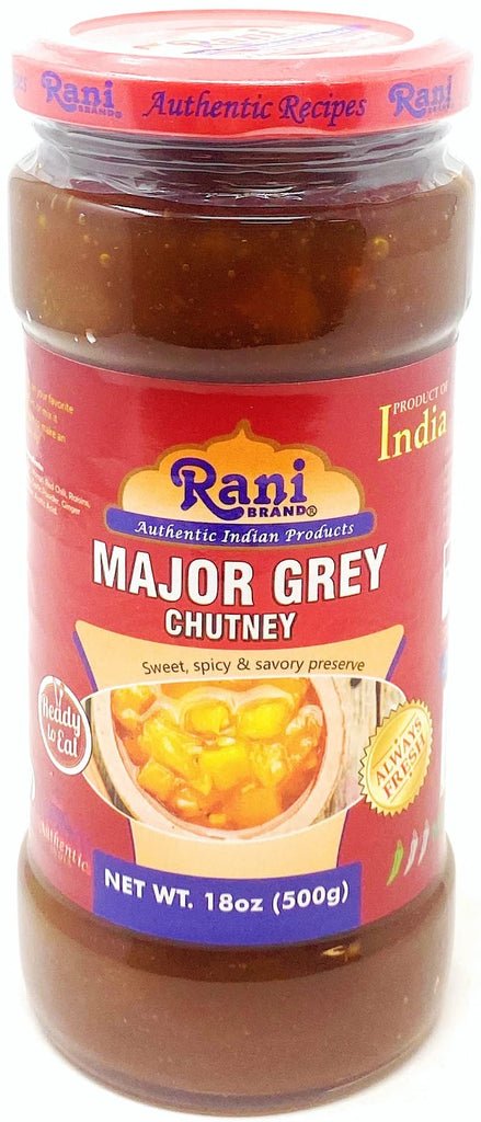 Rani Major Grey Mango Chutney (Indian Preserve) 17.6oz (1.1lbs) 500g Glass Jar, Ready to eat, Vegan ~ Gluten Free, All Natural, NON-GMO