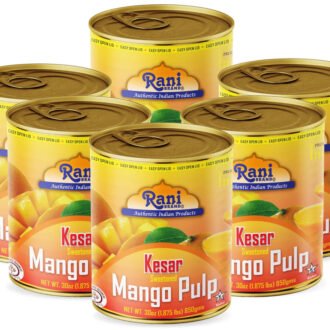 Rani Mango Pulp Puree (Kesar Sweetened) 30oz (1.875lbs) 850g Pack of 6 ~ Kosher | All Natural | NON-GMO | Vegan | No colors | Gluten Friendly
