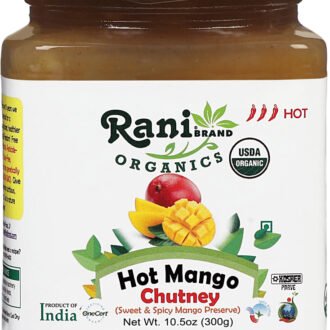 Rani Organic Hot Mango Chutney (Spicy Indian Preserve) 10.5oz (300g) Glass Jar, Ready to eat ~ All Natural | Vegan | Gluten Free | No Colors | NON-GMO | Indian Origin | USDA...