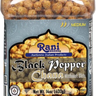 Rani Roasted Chana (Chickpeas) Black Pepper Flavor 14oz (400g) PET Jar ~ All Natural | Vegan | No Preservatives | Gluten Friendly | Indian Origin | Great Snack, Ready to Eat |...