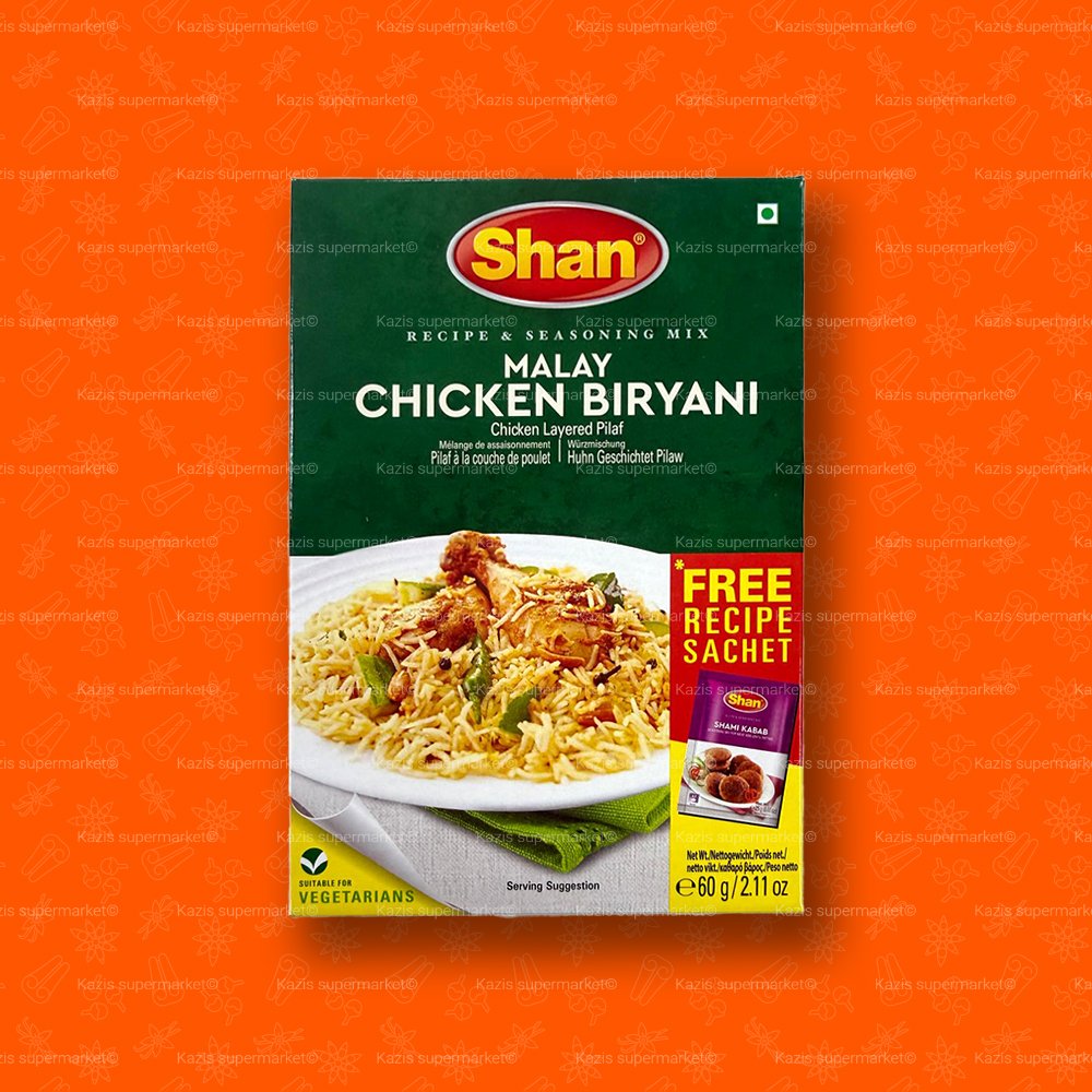 Shan Malay Chicken Biryani Recipe and Seasoning Mix (Chicken Layered Pilaf) 60g