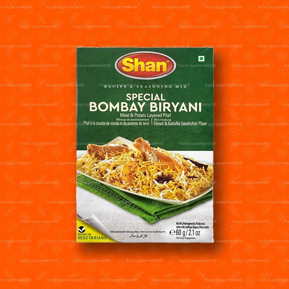 Shan Special Bombay Biryani Recipe and Seasoning Mix (Meat & Potato Layered Pilaf) 60g